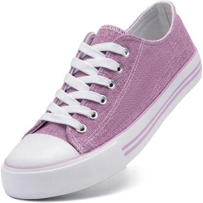 Mono Canvas Sneakers With Lace Up Detail - The Boston Boots