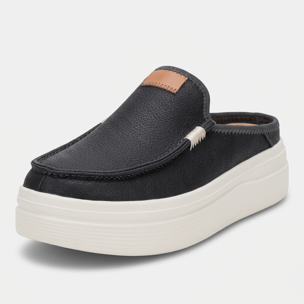 Women's Platform Leather Slip-On Mule