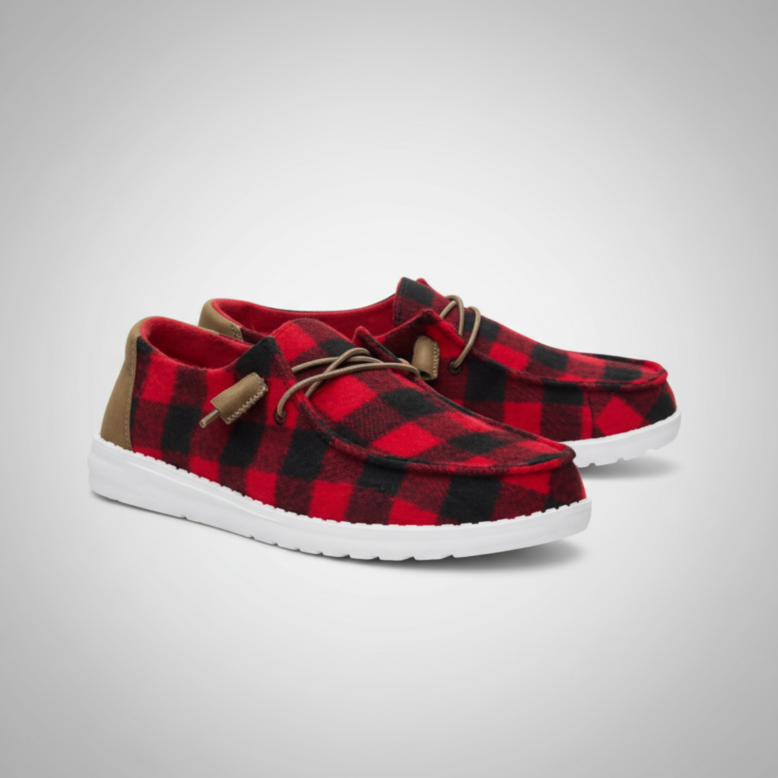 Buffalo Plaid Slip On Casual Comfort Shoes For Women
