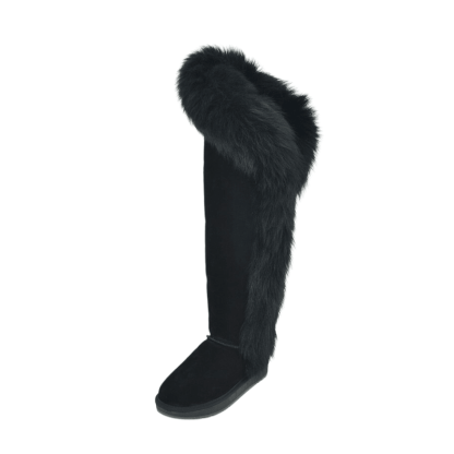 Leather High Over The Knee Snow Boots - The Boston Boots