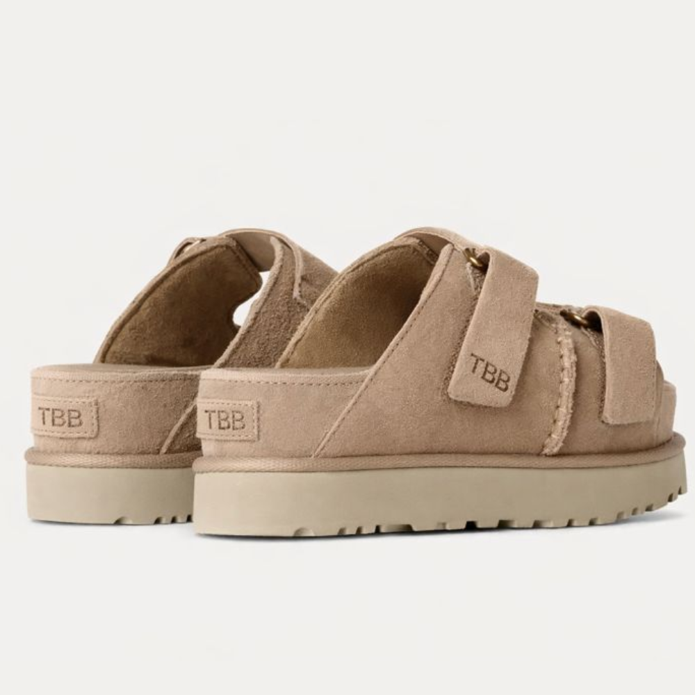Comfort Suede Slide Sandals With Thick Platform Sole