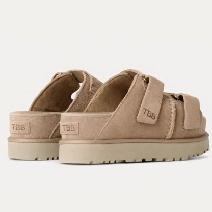 Comfort Suede Slide Sandals With Thick Platform Sole