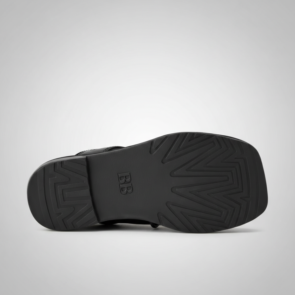 Matira Leather Cross Strap Slide Sandal