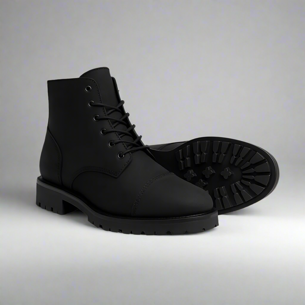 Classic Leather Lace Up Combat Boots-The Boston Boots