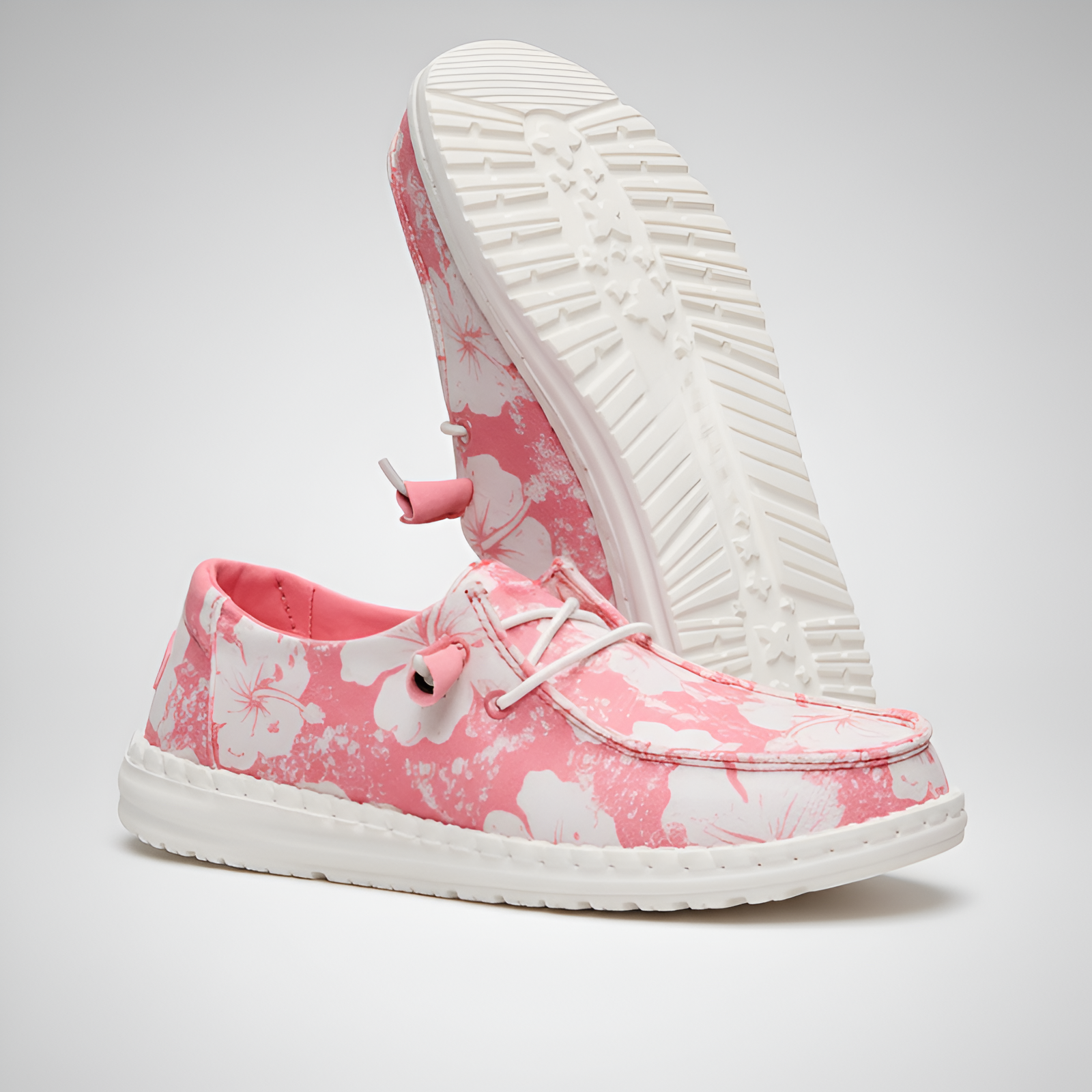 Hawaiian Floral Lace Up Walking Shoes For Women