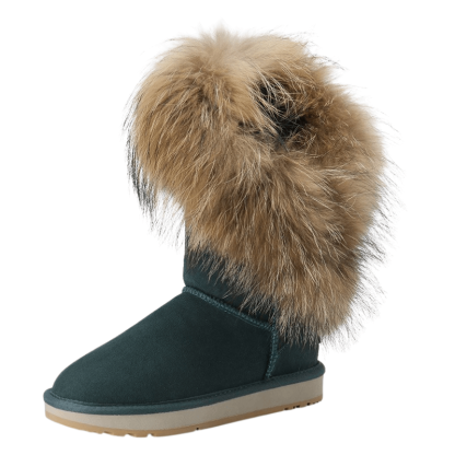 Women's Fur Lined Suede Leather Boots - The Boston Boots