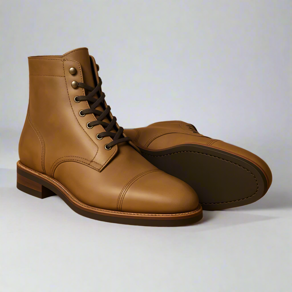 Minimalist Leather Lace Boots-The Boston Boots