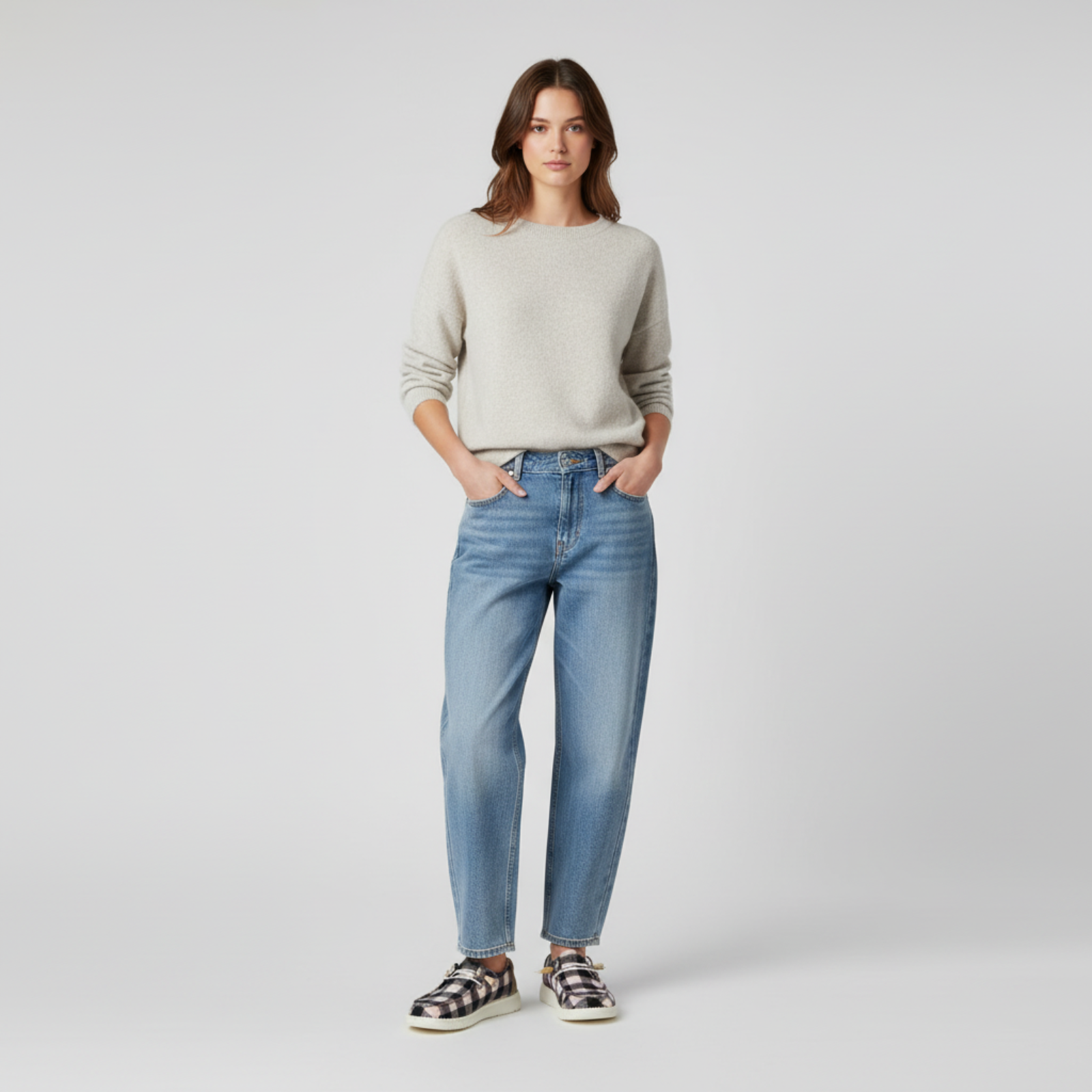 Buffalo Plaid Slip On Casual Comfort Shoes For Women