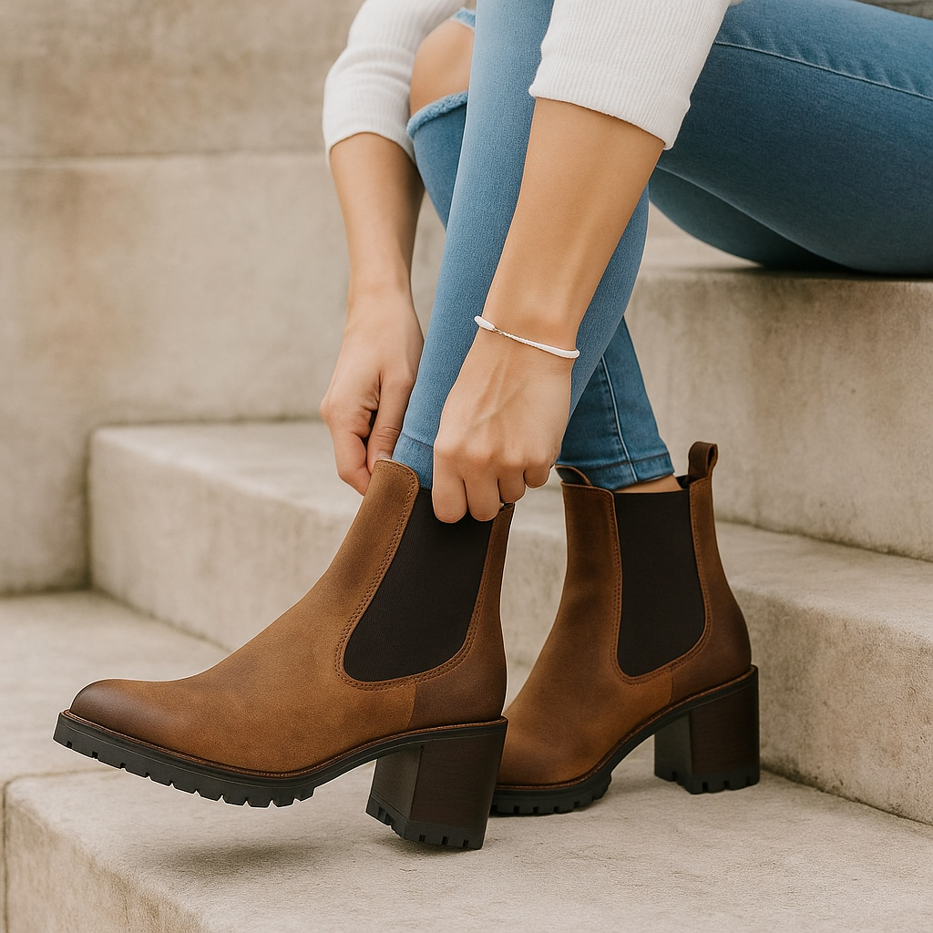 Knockout Stylish Block Heel Chelsea Boots-The Boston Boots