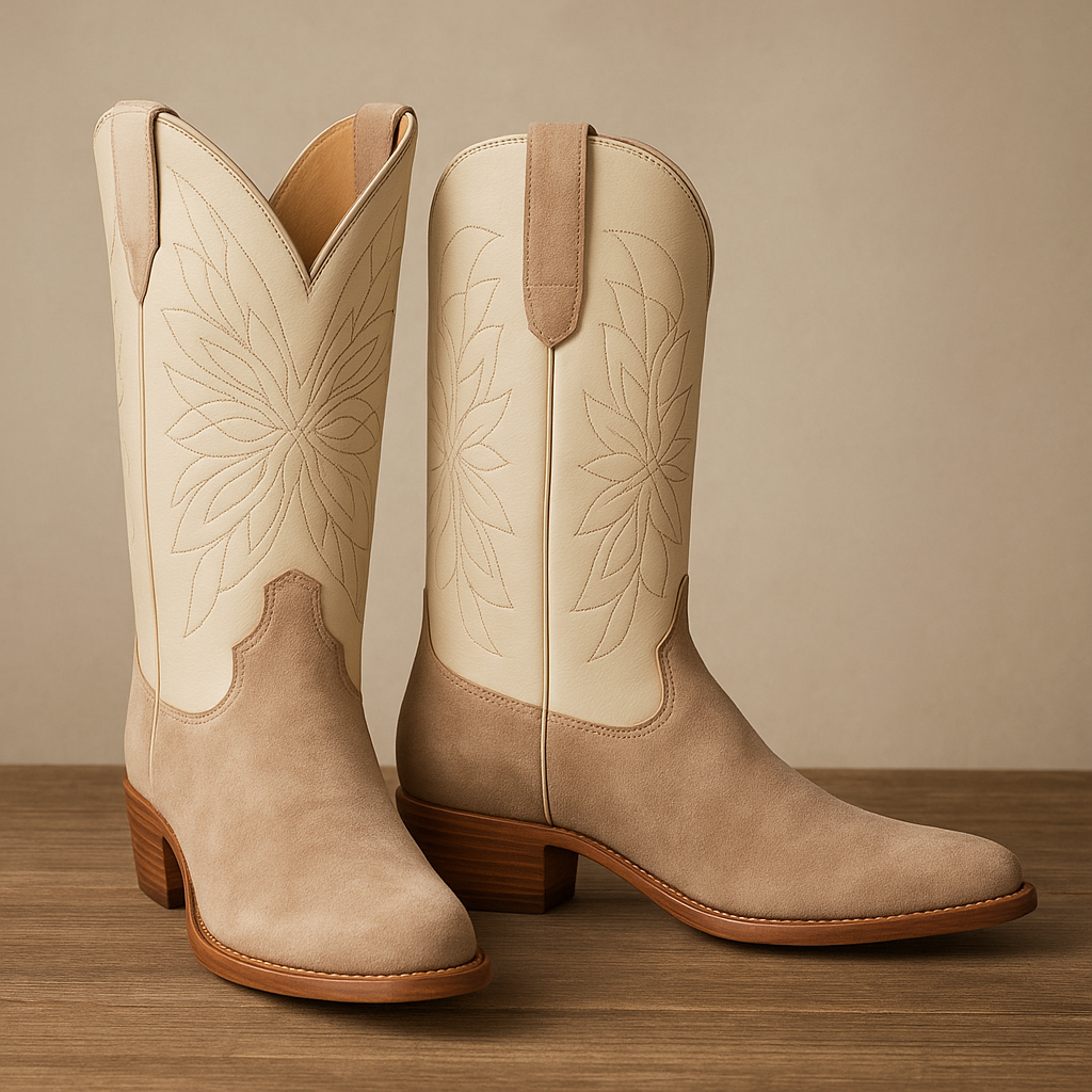 The Annie Two Tone Suede Cowgirl Boot-The Boston Boots