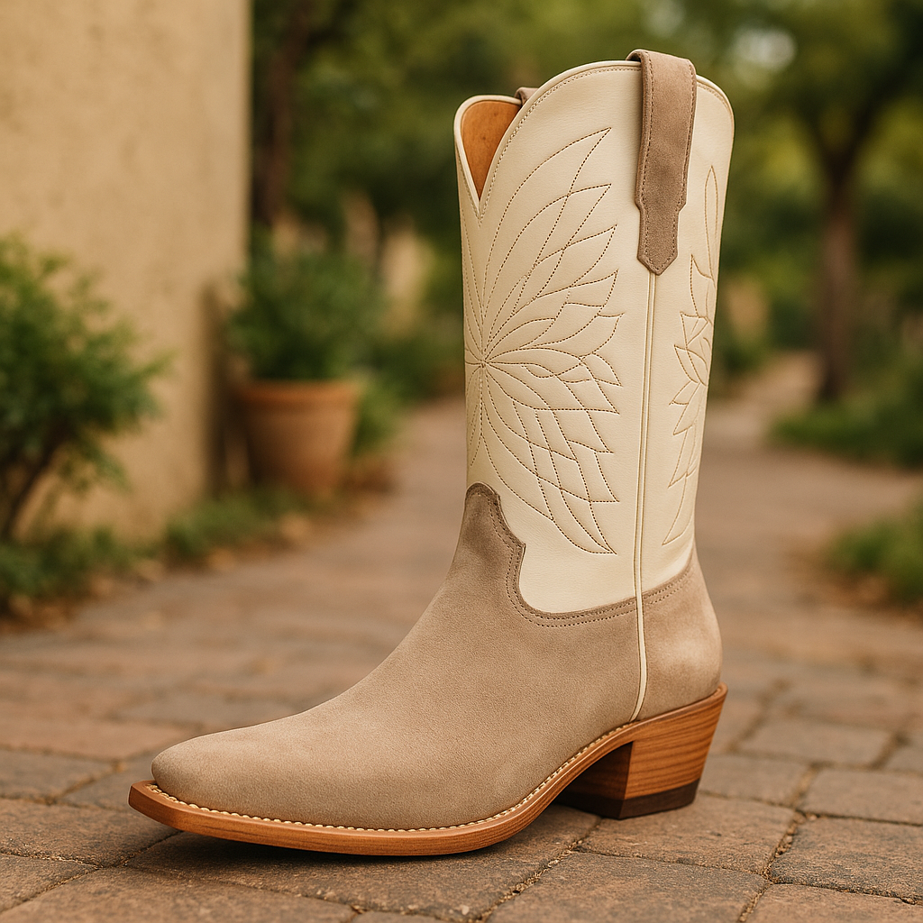 The Annie Two Tone Suede Cowgirl Boot-The Boston Boots
