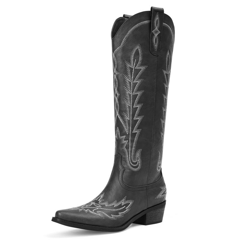 Retro Vintage Embroidered Western Cowgirl Boots For Women