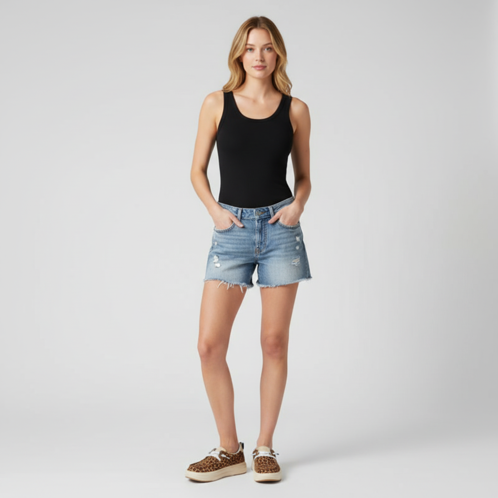 Animal Print Platform Slip On Casual Shoes For Women