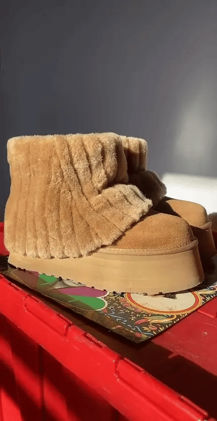 Warm Plush Platform Boots For Women - The Boston Boots