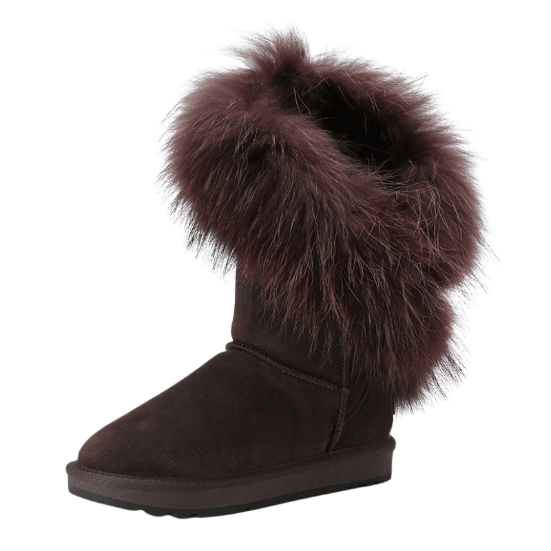 Women's Fur Lined Suede Leather Boots - The Boston Boots