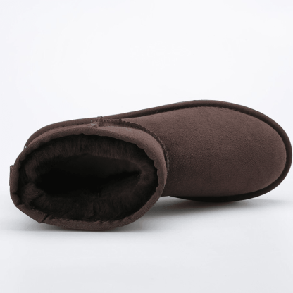 Wool Fur Short Winter Snow Boots - The Boston Boots