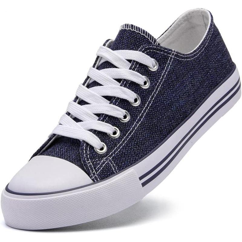 Mono Canvas Sneakers With Lace Up Detail - The Boston Boots