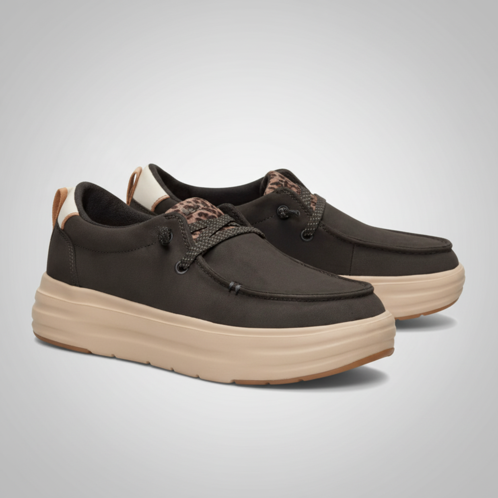 Animal Print Platform Slip On Casual Shoes For Women