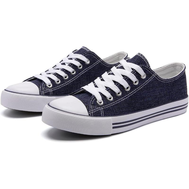 Mono Canvas Sneakers With Lace Up Detail - The Boston Boots