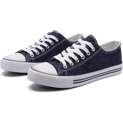 Mono Canvas Sneakers With Lace Up Detail - The Boston Boots