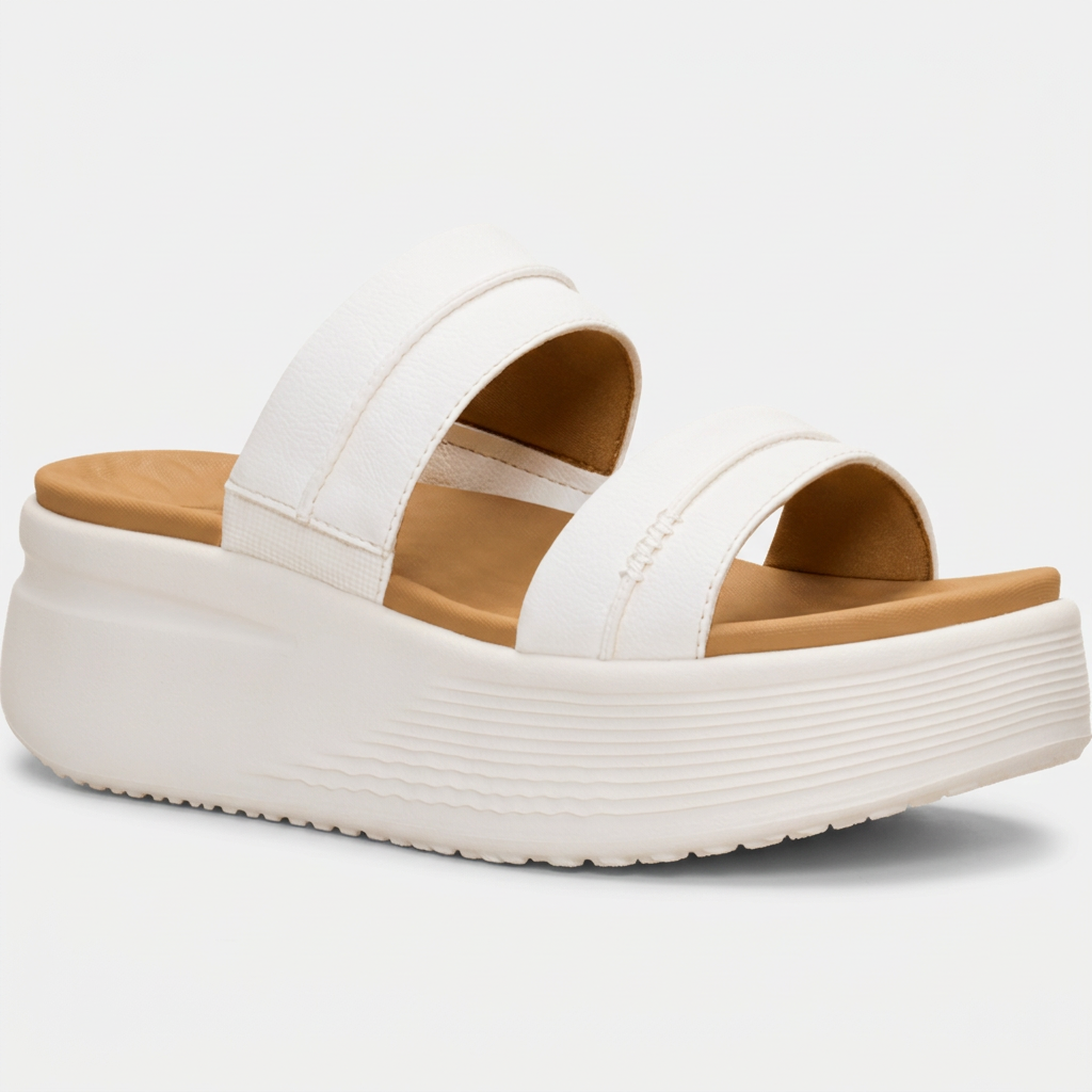 Women's Platform Slide Sandal with Memory Foam Straps