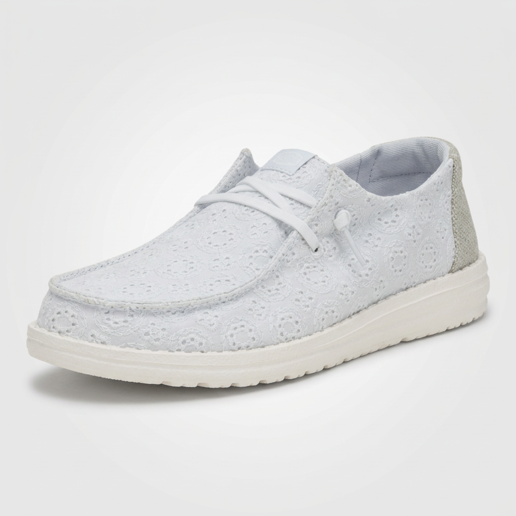 Eyelet Lace Casual Slip On Shoes For Women