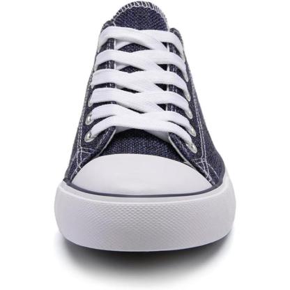 Mono Canvas Sneakers With Lace Up Detail - The Boston Boots