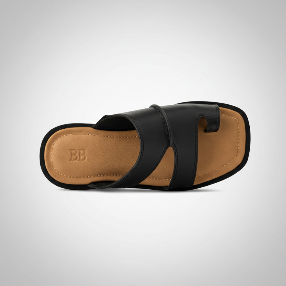 Matira Leather Cross Strap Slide Sandal