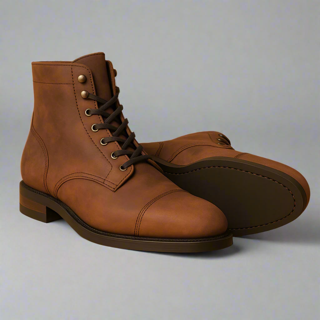 Minimalist Leather Lace Boots-The Boston Boots