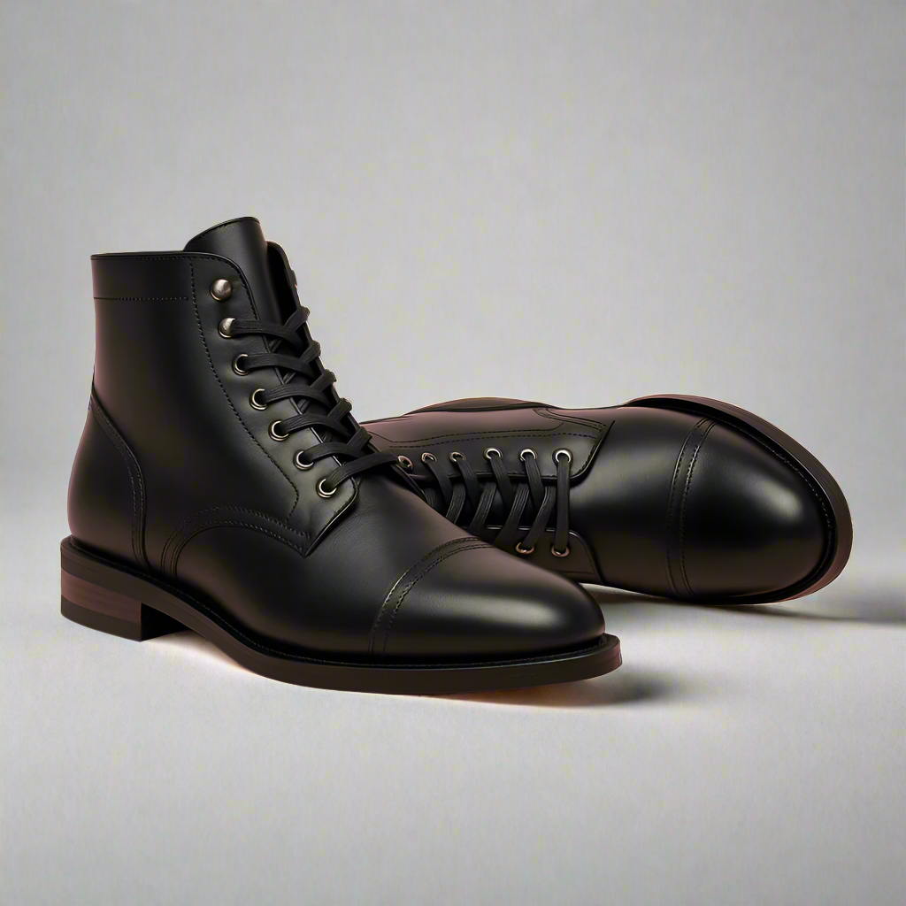 Polished Leather Dress Boots-The Boston Boots