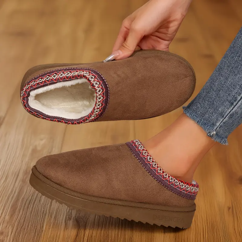 Slip On Mini Boot Slippers With Anti Slip Sole For Women