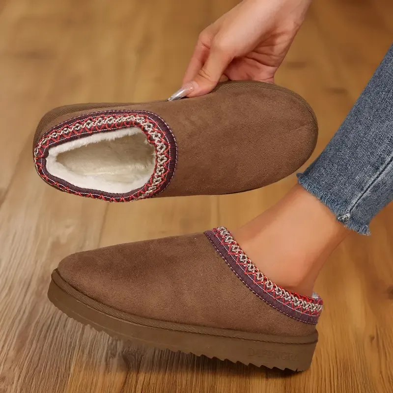 Slip On Mini Boot Slippers With Anti Slip Sole For Women