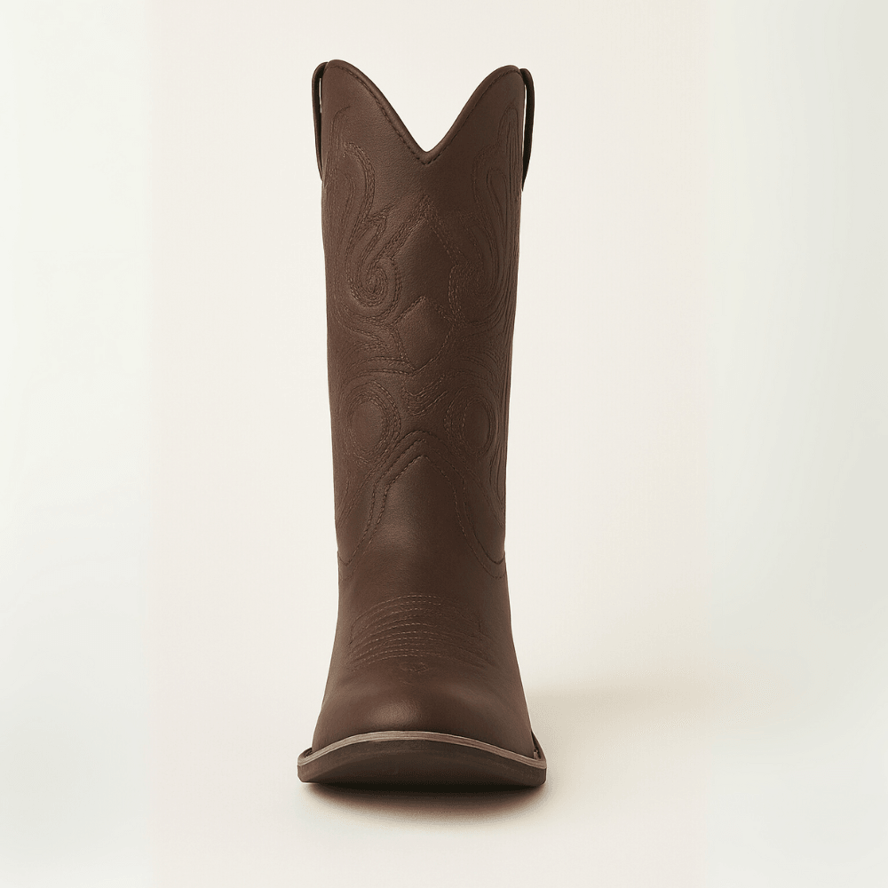 Faux Leather Western Calf Boot - The Boston Boots