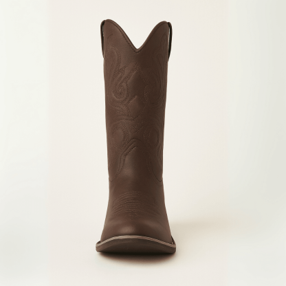Faux Leather Western Calf Boot - The Boston Boots