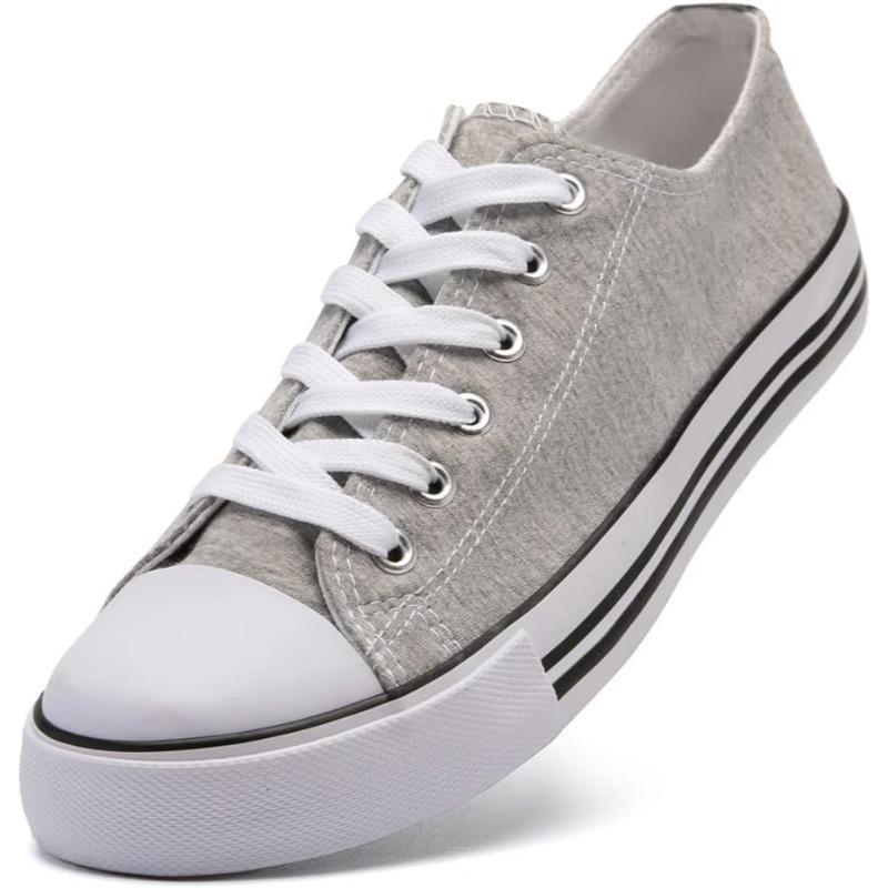 Mono Canvas Sneakers With Lace Up Detail - The Boston Boots