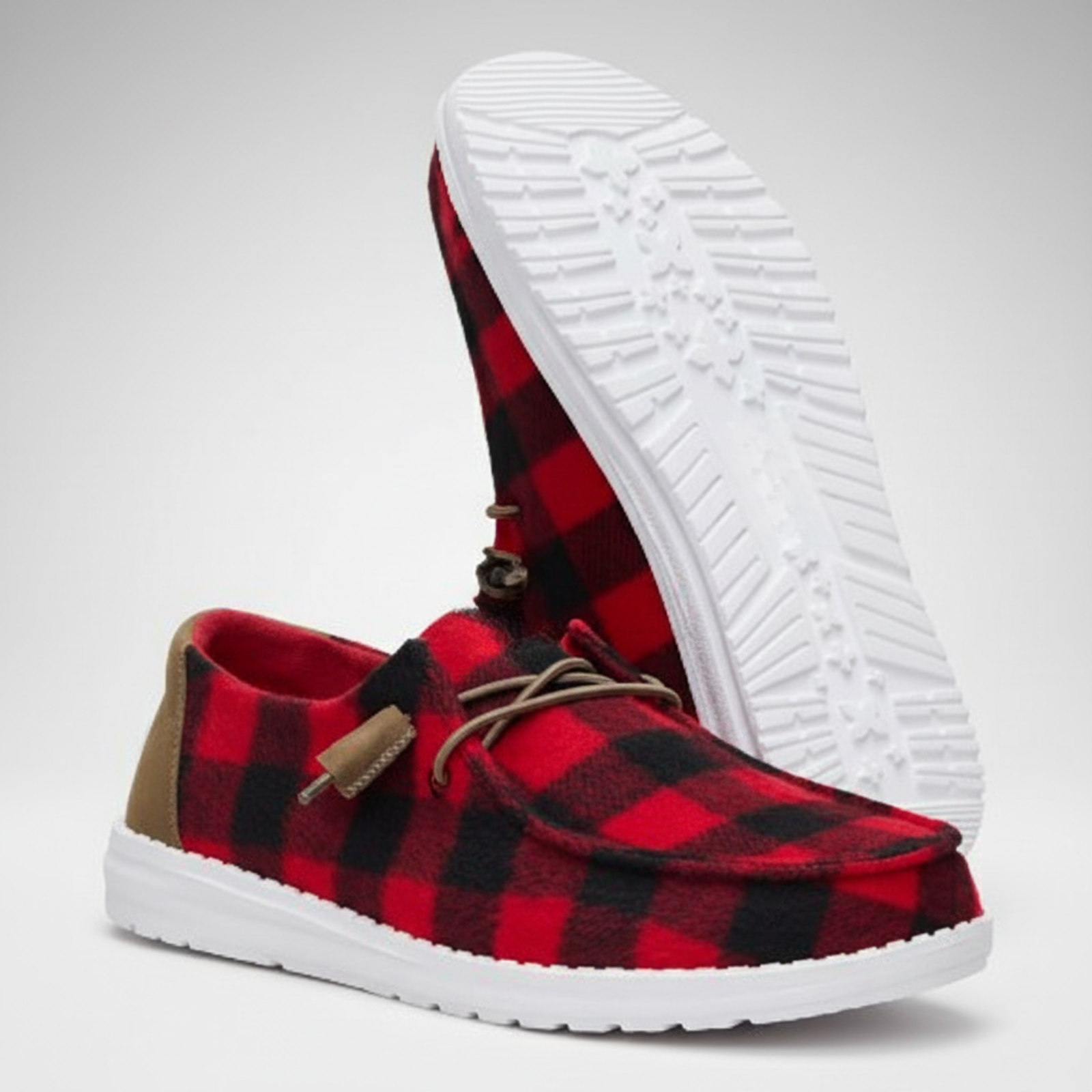 Buffalo Plaid Slip On Casual Comfort Shoes For Women