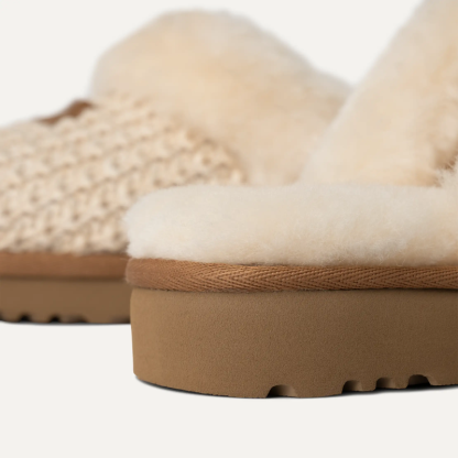 Cozy Slipper Knit Sheepskin Lined Slipper