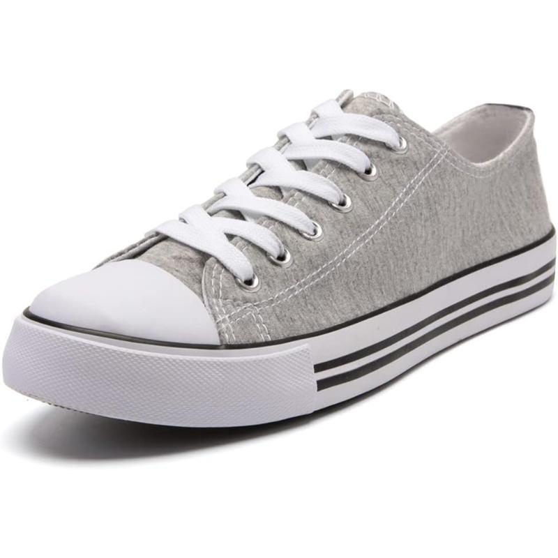 Mono Canvas Sneakers With Lace Up Detail - The Boston Boots