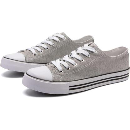 Mono Canvas Sneakers With Lace Up Detail - The Boston Boots