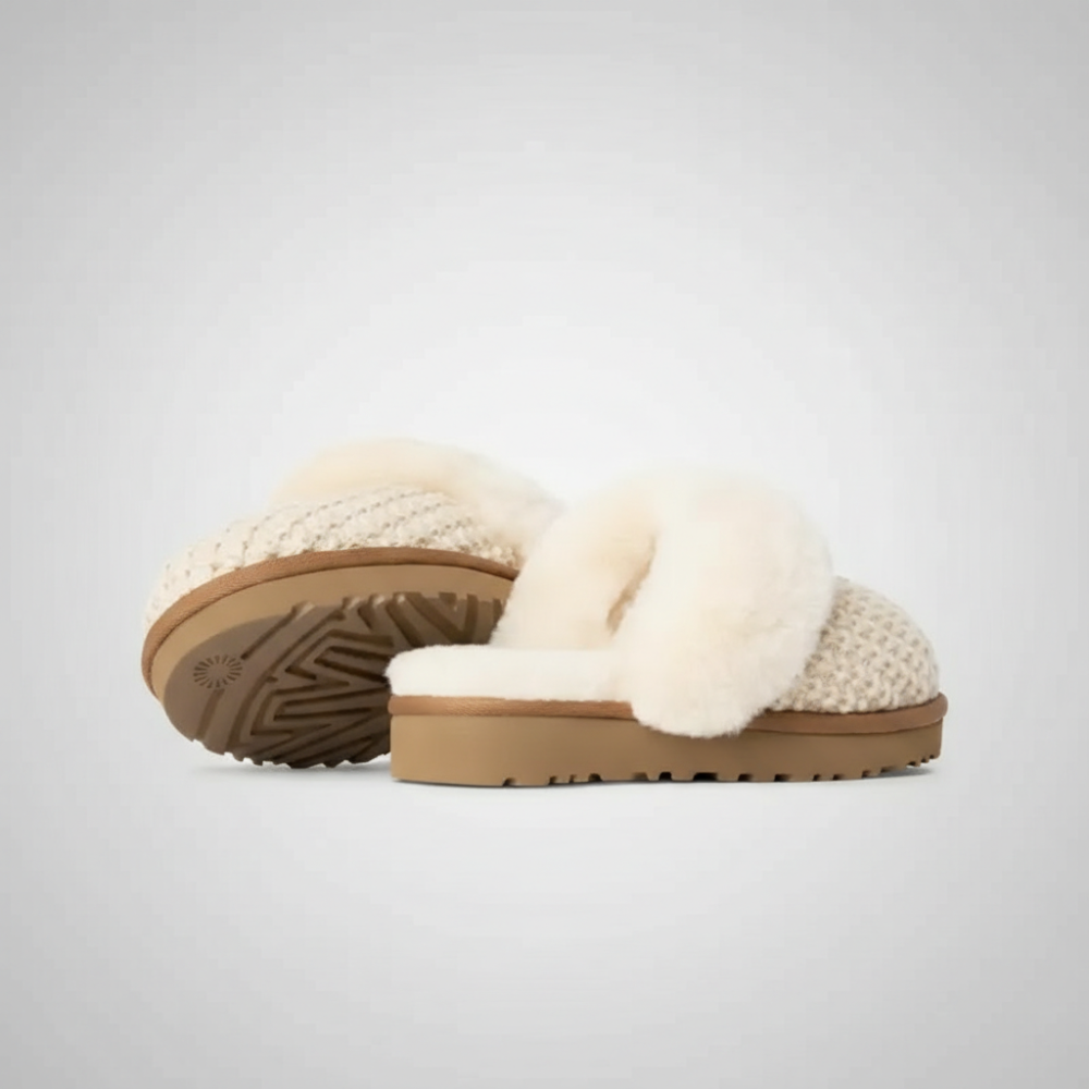 Cozy Slipper Knit Sheepskin Lined Slipper