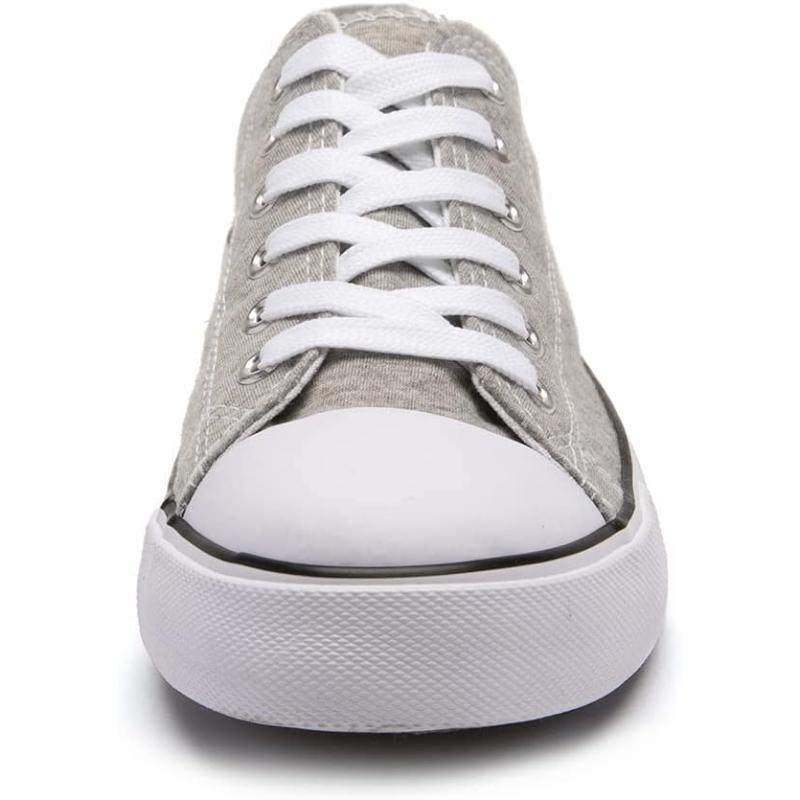 Mono Canvas Sneakers With Lace Up Detail - The Boston Boots