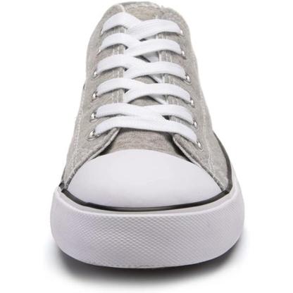 Mono Canvas Sneakers With Lace Up Detail - The Boston Boots