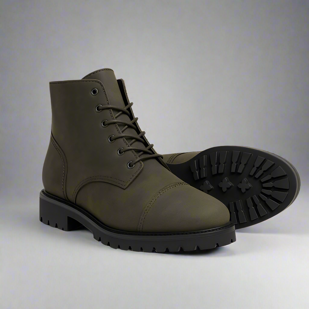 Classic Leather Lace Up Combat Boots-The Boston Boots