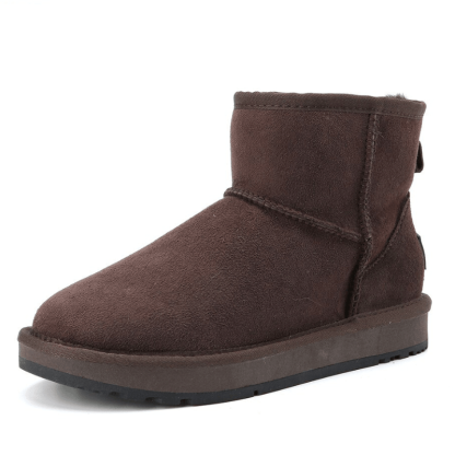 Wool Fur Short Winter Snow Boots - The Boston Boots