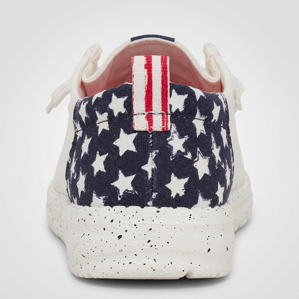 White / Navy Blazer - Back / Heel