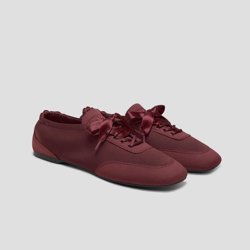 Casual Lace Streetwear Walking Ballet Sneakers For Women