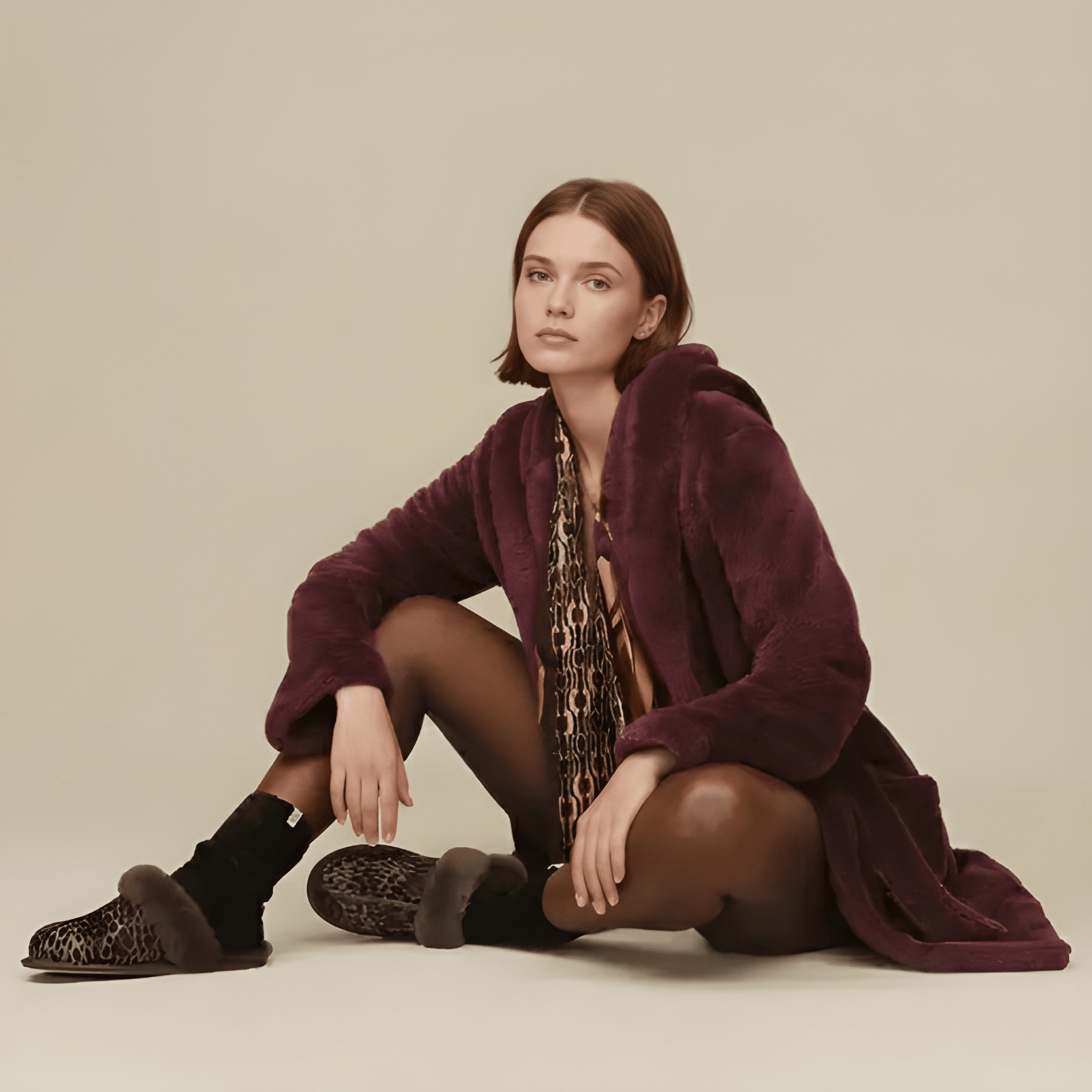 Scuffette Caspian Spotted Calf Hair Slipper