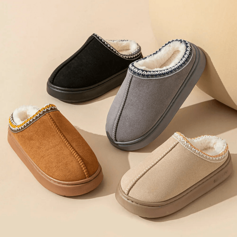 Cozy Faux Fur Lined Winter Slippers - The Boston Boots