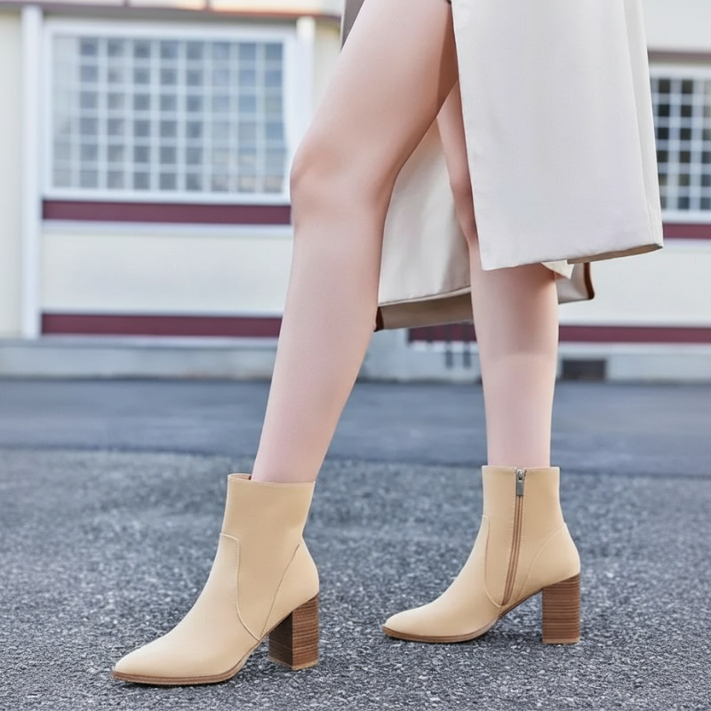 Pointed Front Boots With Side Zipper Design For Women 