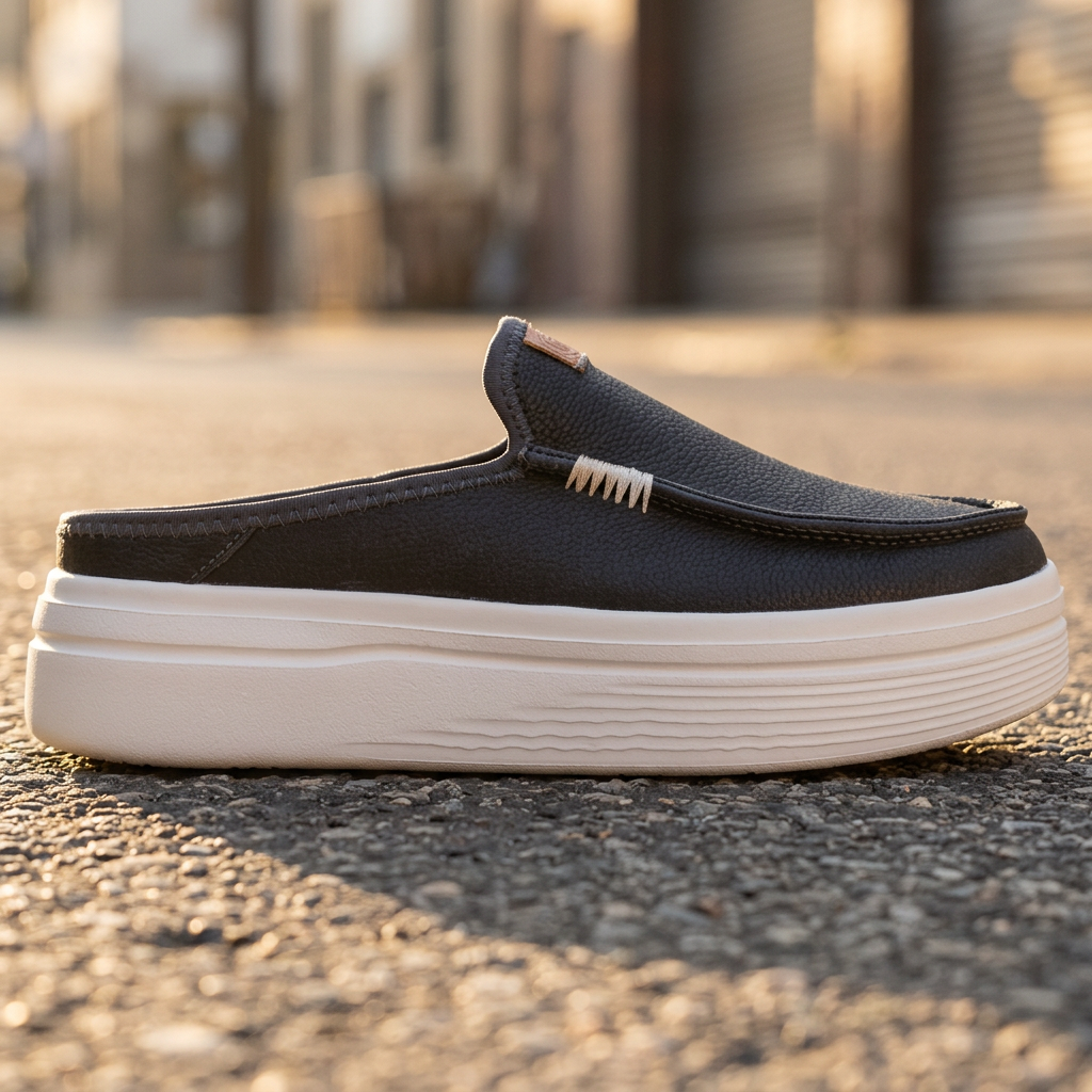 Women's Platform Leather Slip-On Mule